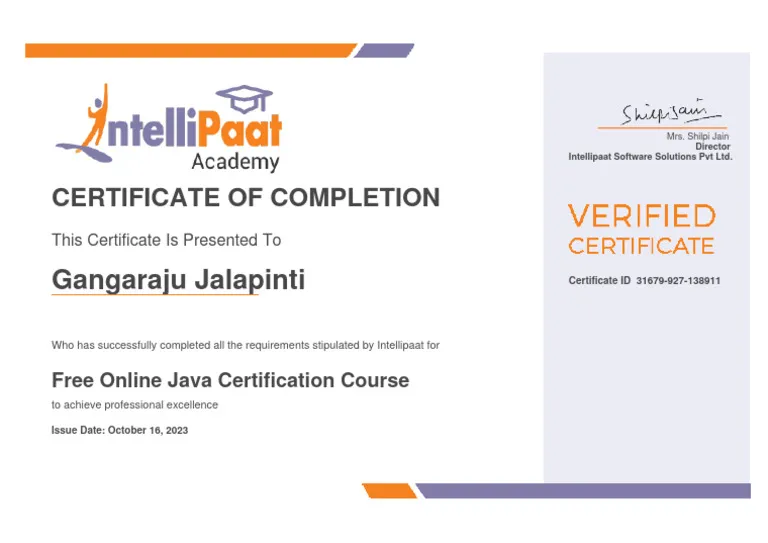 intellipaat certification