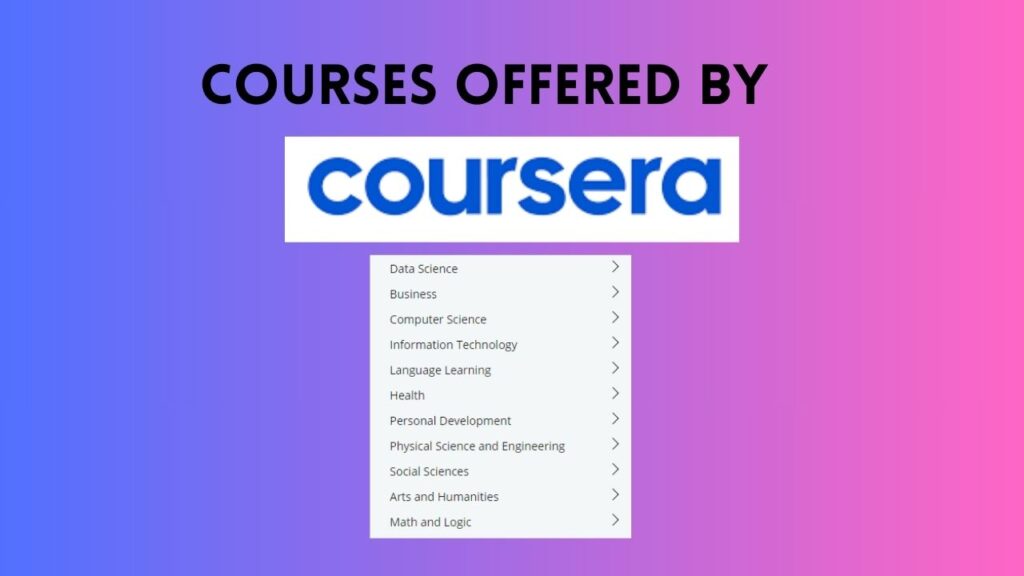 courses offered by coursera