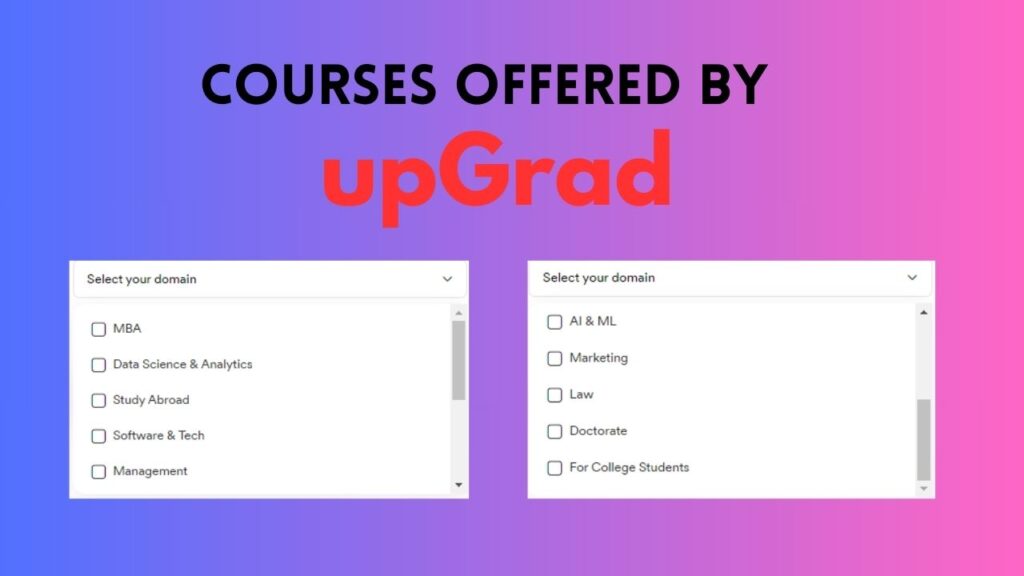 courses offered by upGrad