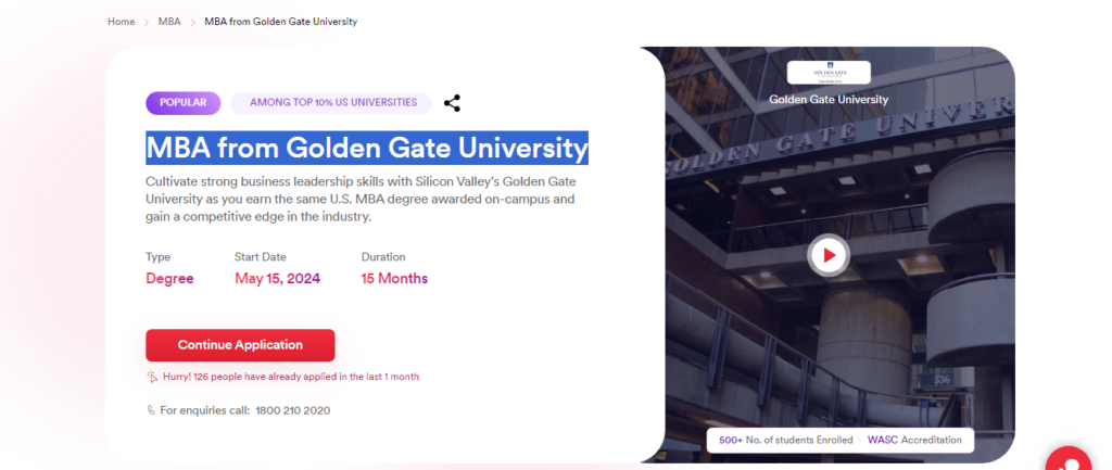 upgrad mba from golden gate