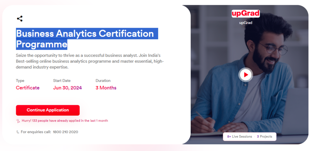upGrad Business Analytics Certification Programme Review