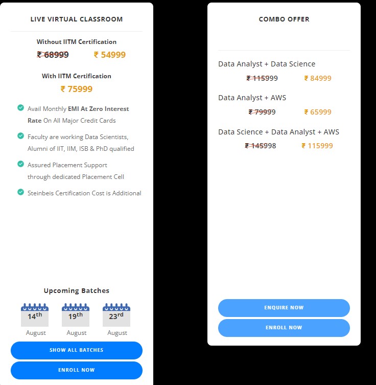 UpGrad vs ExcelR Data Science Course Comparison